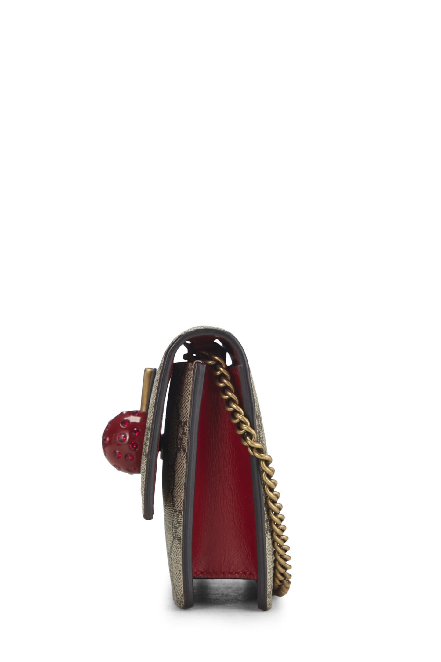 Gucci, pochette convertible mini en toile GG Supreme Cherry d'origine d'occasion, rouge