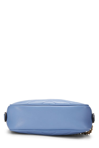 Gucci, Mini sac bandoulière GG Marmont en cuir bleu d'occasion, bleu