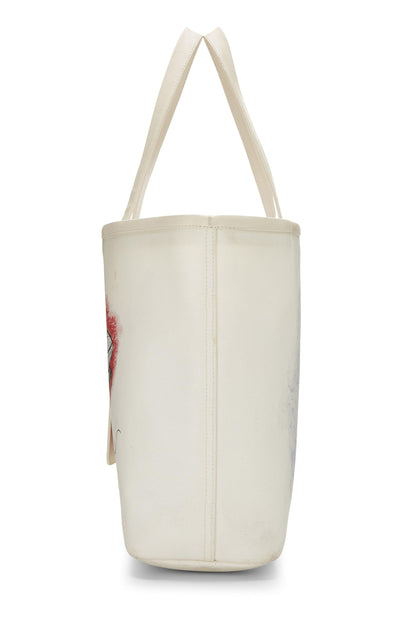 Chanel, Pre-Loved White Canvas Mobile Art Tote, White