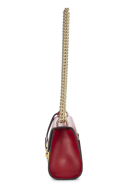 Gucci, Pre-Loved Red Guccissima Leather Padlock Bag Small, Red