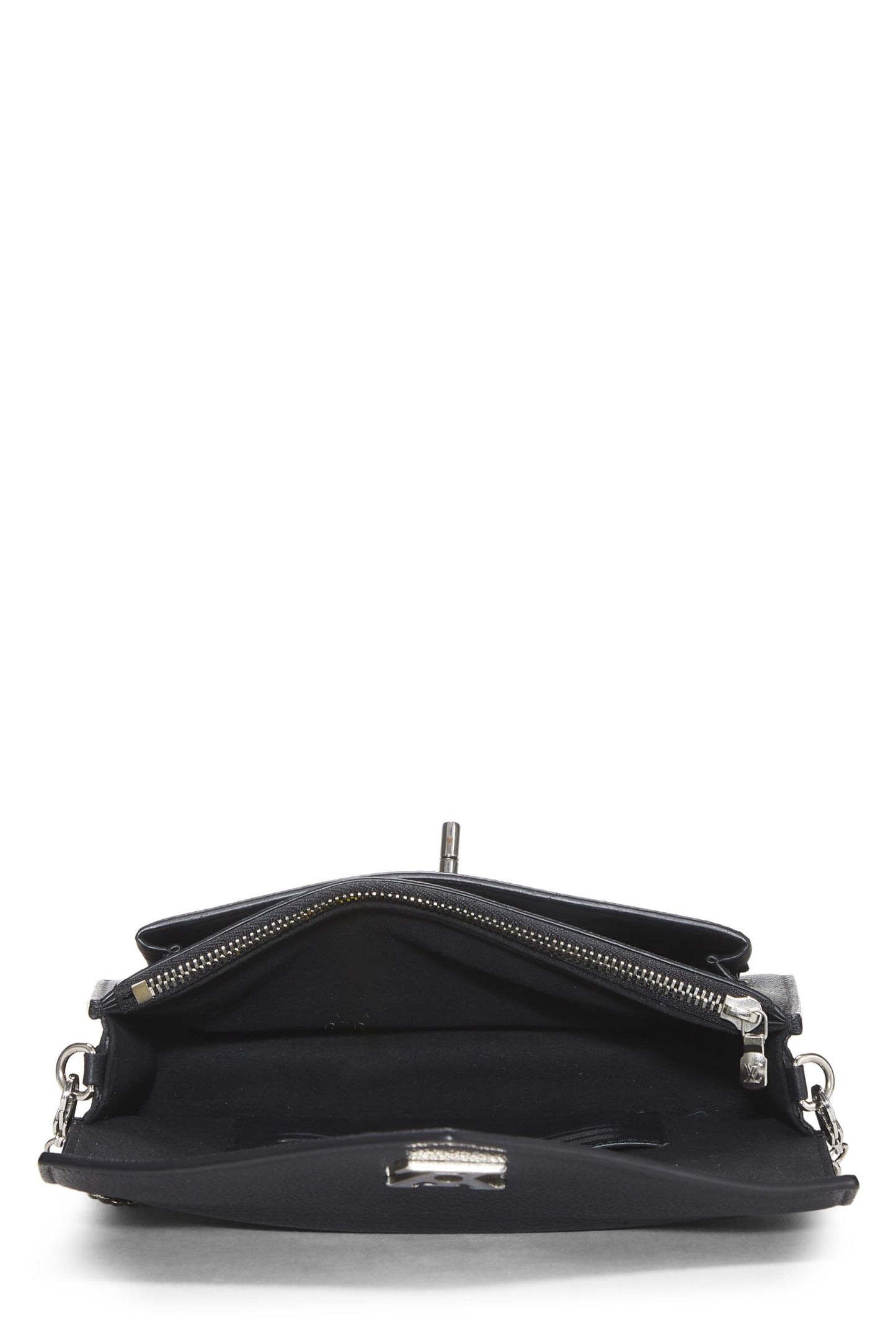 Louis Vuitton, Pre-Loved Black Leather My Lockme Chain Bag BB, Black