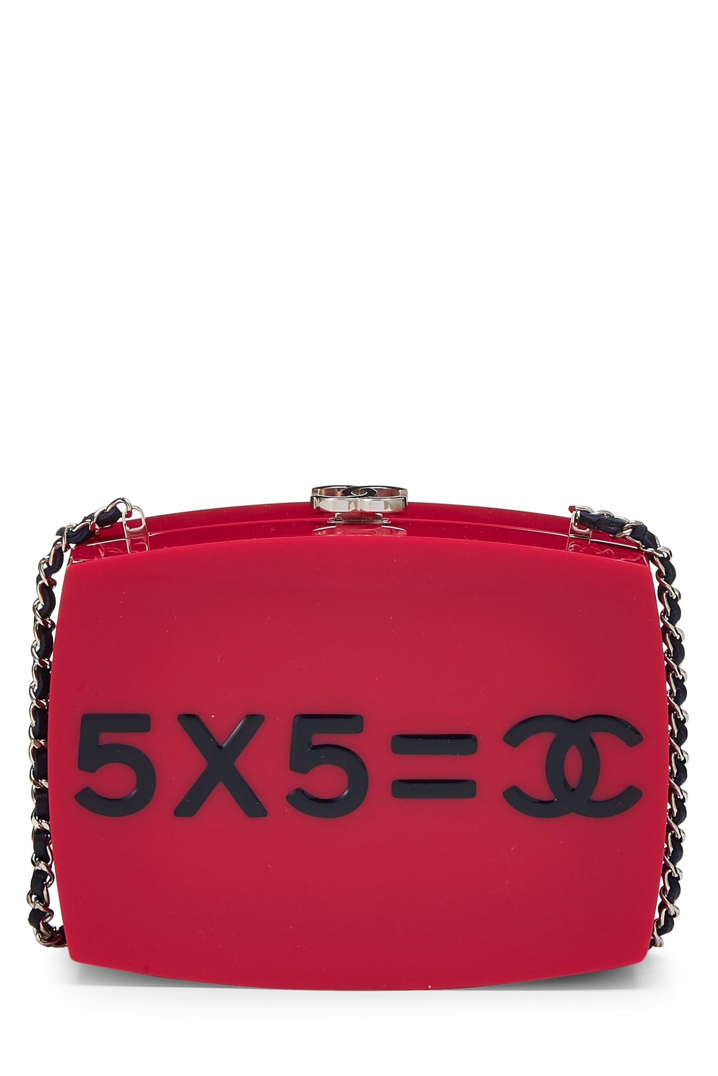 Chanel, Mini bolso Minaudière de acrílico rosa '5x5 = CC' Pre-Loved, Rosa