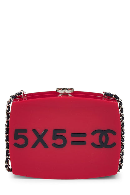 Chanel, Mini sac Minaudière '5x5=CC' en acrylique rose d'occasion, rose