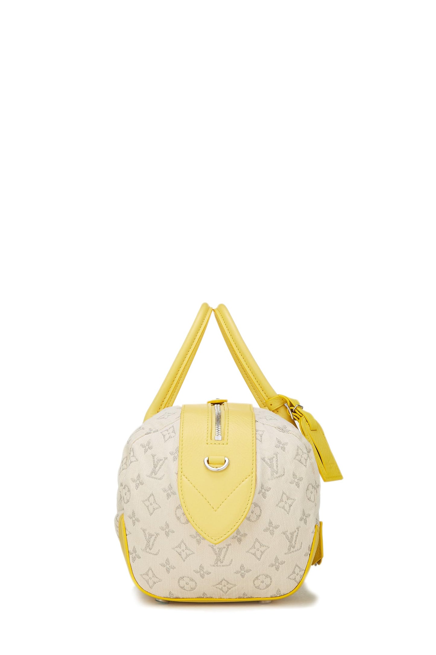 Louis Vuitton, Denim Speedy Round amarillo con monograma Pre-Loved, Amarillo