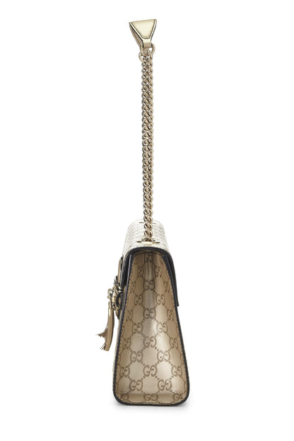 Gucci, Pre-Loved Gold Microguccissima Leather Emily Chain Shoulder Bag, Gold