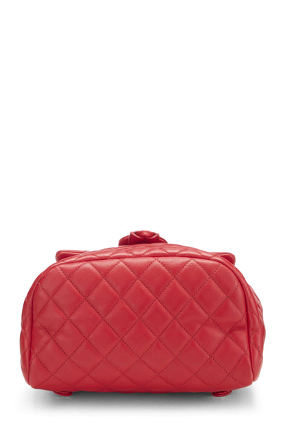 Chanel, sac à dos Urban Spirit en cuir d'agneau matelassé rouge d'occasion, grand modèle, rouge