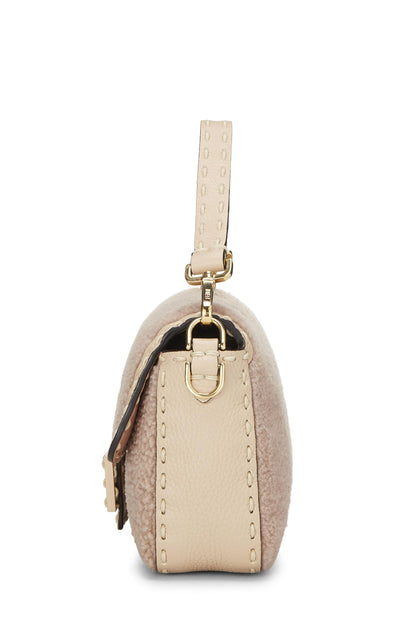 Fendi, Pre-Loved Pink Shearling Baguette Crossbody, Pink