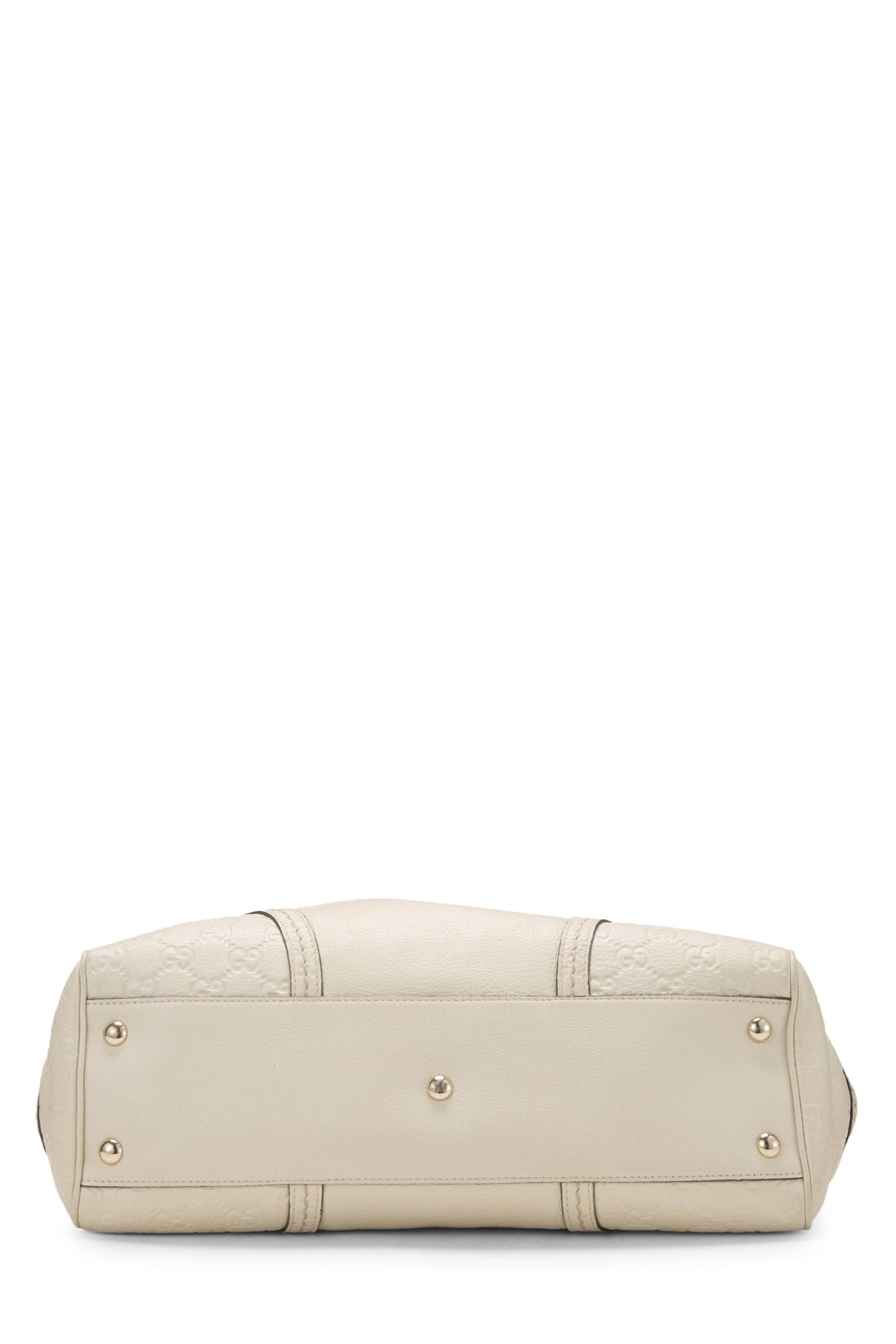 Gucci, Bolso tote Signora de cuero color crema Pre-Loved, Blanco