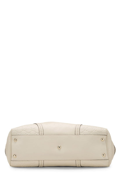 Gucci, Pre-Loved Cream Leather Signora Tote, White