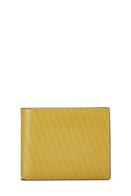 Fendi, Pre-Loved Yellow Zucchino Leather Bi-fold Wallet, Yellow