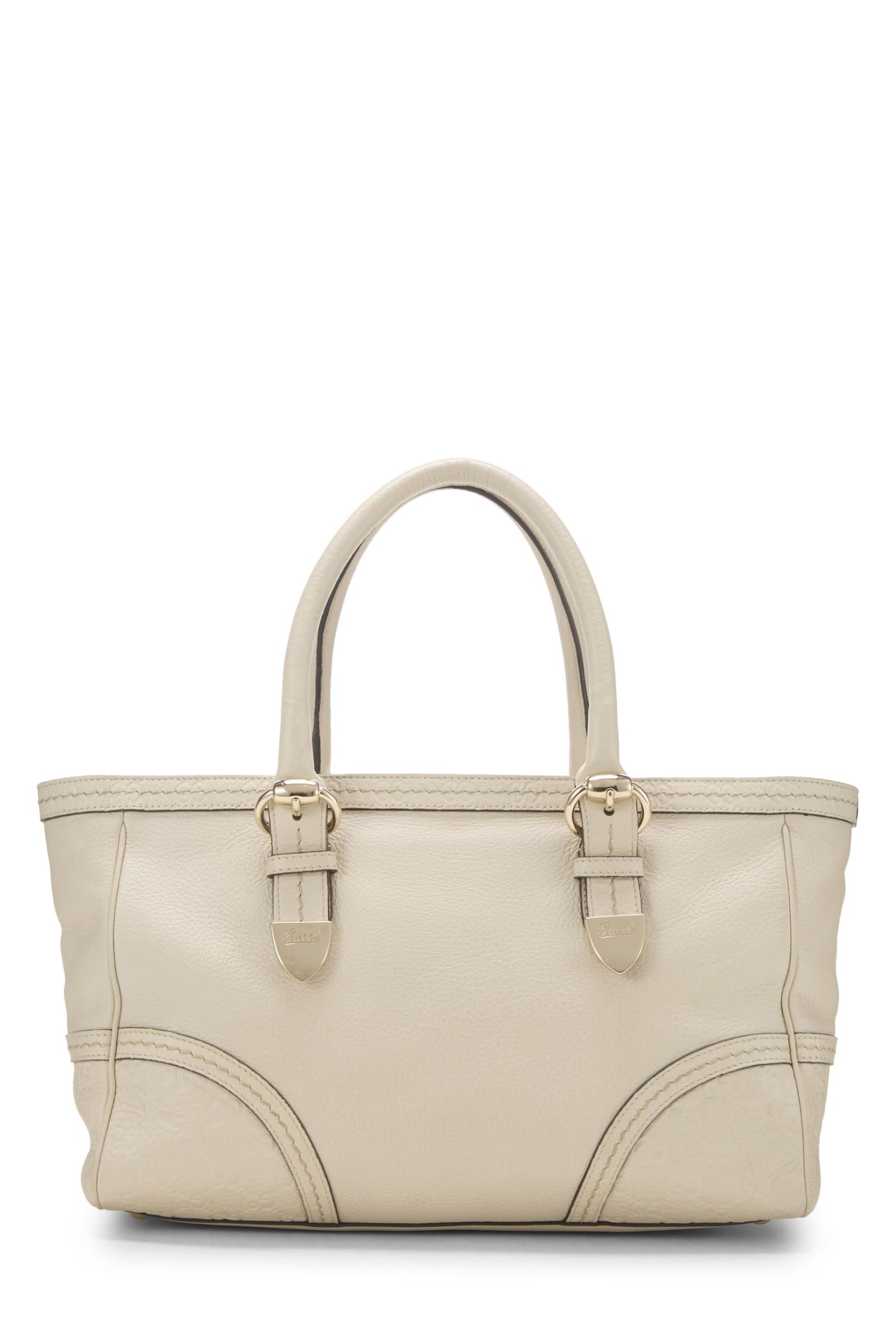 Gucci, Pre-Loved Cream Leather Signora Tote, White