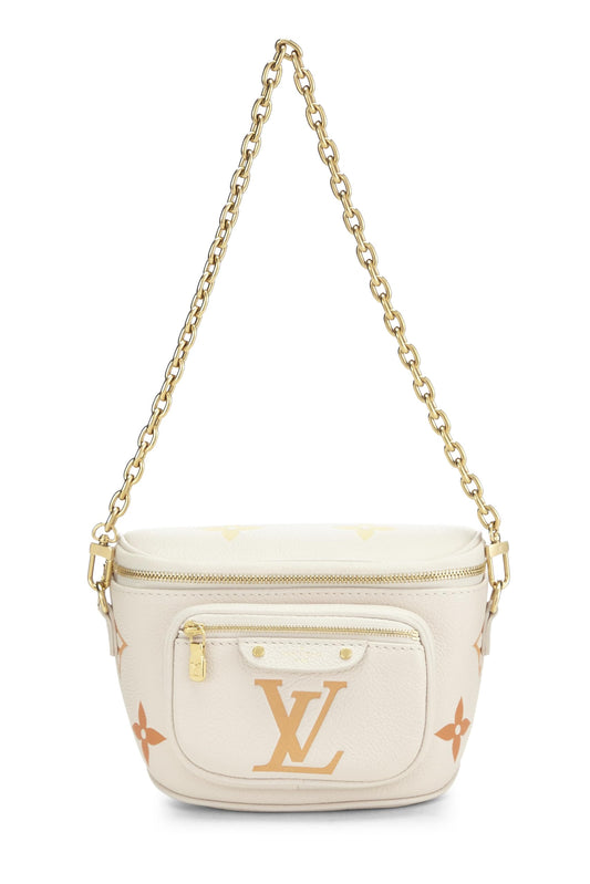 Louis Vuitton, Riñonera Empreinte Mini con monograma gigante color crema Pre-Loved, Crema