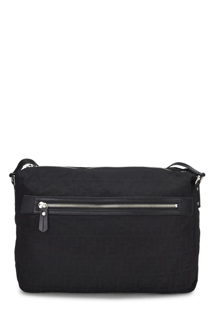 Fendi, Pre-Loved Black Zucchino Nylon Messenger Bag, Black