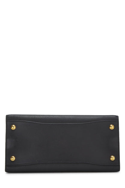 Prada, Bibliotheque Small en cuir saffiano noir d'occasion, noir