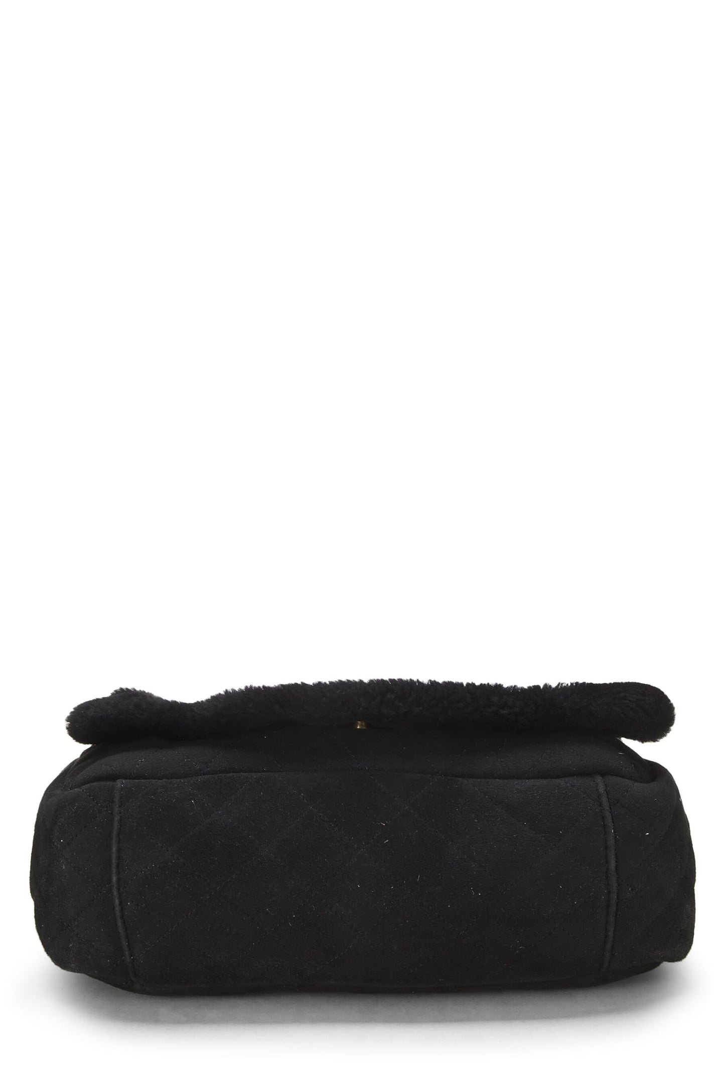 Chanel, Pre-Loved Black Shearling Shoulder Bag Small, Black