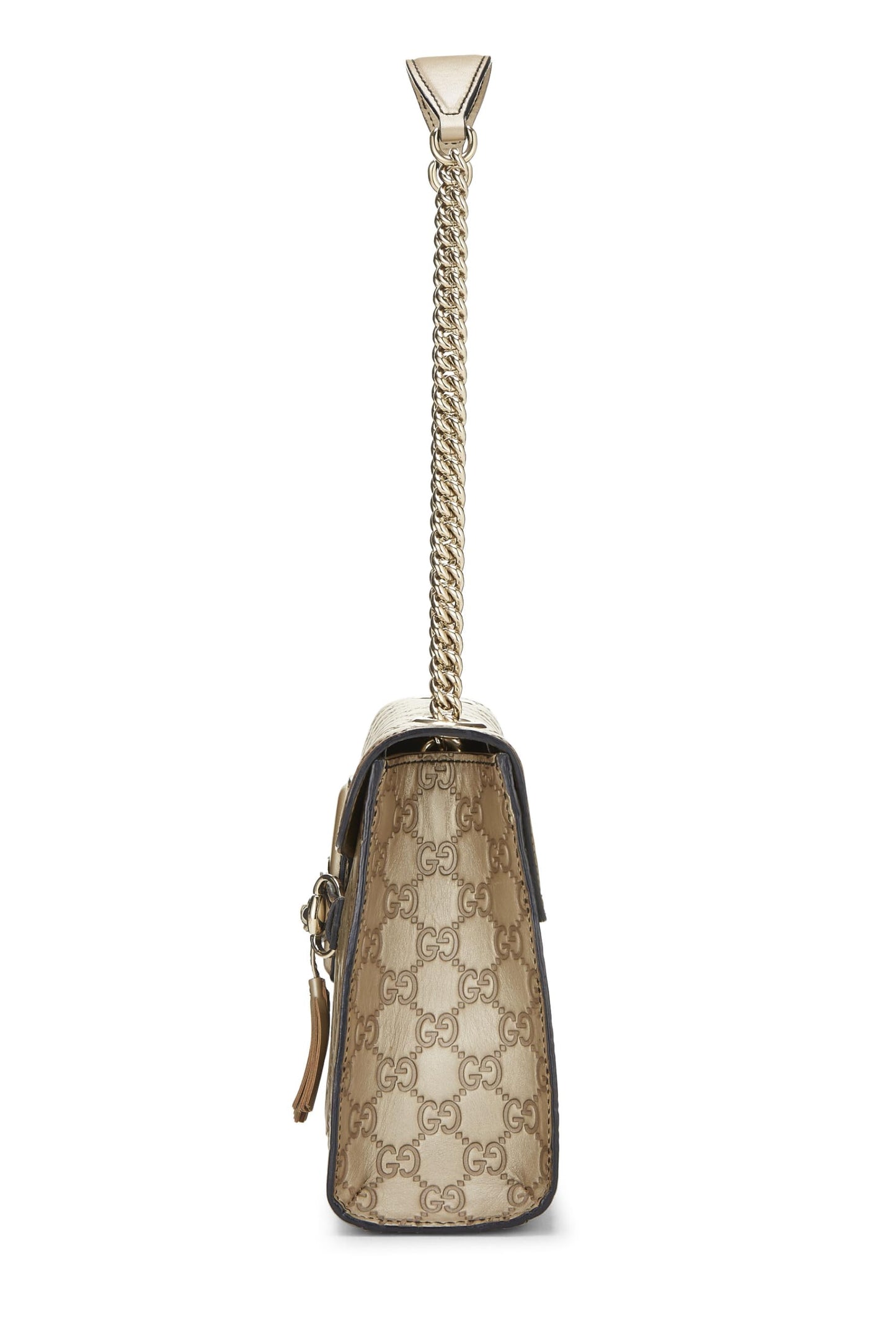 Gucci, sac à bandoulière Emily en cuir Microguccissima doré d'occasion, doré