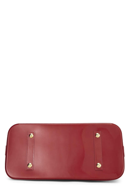 Louis Vuitton, Vernis Alma MM NM Cerise Monogram d'occasion, Rouge