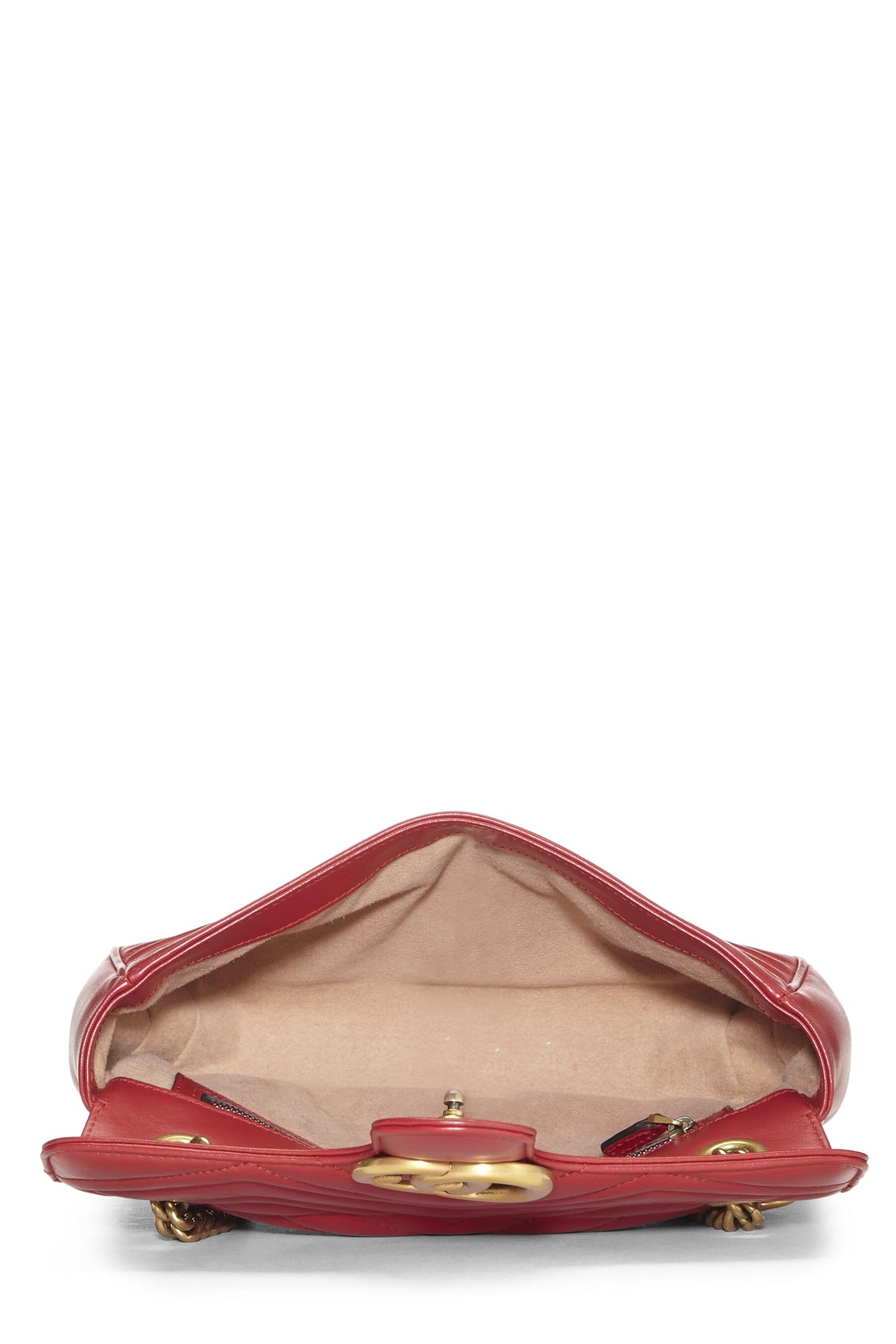 Gucci, sac à bandoulière GG Marmont en cuir rouge d'occasion, petit modèle, rouge