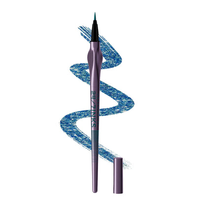 URBAN DECAY 24/7 Inks Liquid Eyeliner Pen (Deep End - Teal Blue Shimmer, Brush Tip Eye Liner), Water-Resistant, Smudge-Resistant, Vibrant Colored Liner, Ergonomic Precision Grip, Vegan - 0.01 fl oz