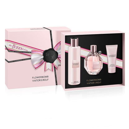 Viktor&Rolf - Flowerbomb Eau de Parfum - Women's Perfume Gift Set - Floral & Woody - With Notes of Rose, Peony & Patchouli - Perfume, 3.4 Fl oz, Body Cream, 1.4 Fl Oz & Body Lotion, 6.7 Fl Oz