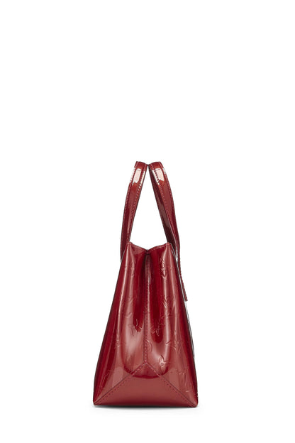 Louis Vuitton, Monograma rojo Pre-Loved Vernis Rayures Wilshire PM, Rojo