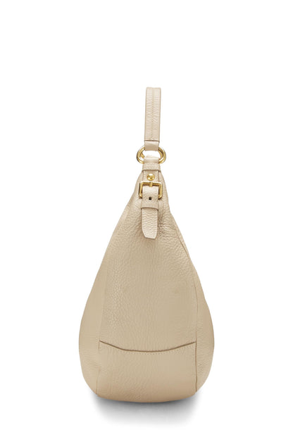 Prada, Vitello Daino Hobo Medium Beige Pré-Aimé, Beige