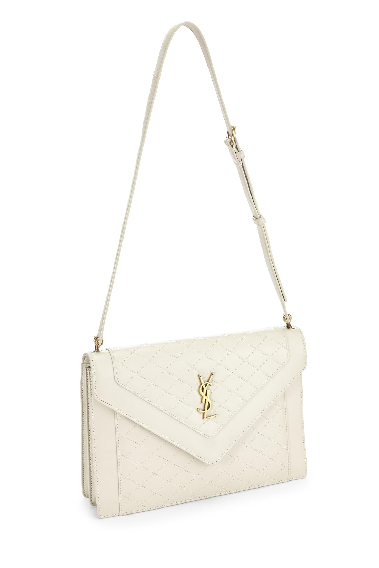 Yves Saint Laurent, Mini Gaby de piel de cordero blanca Pre-Loved, Blanco