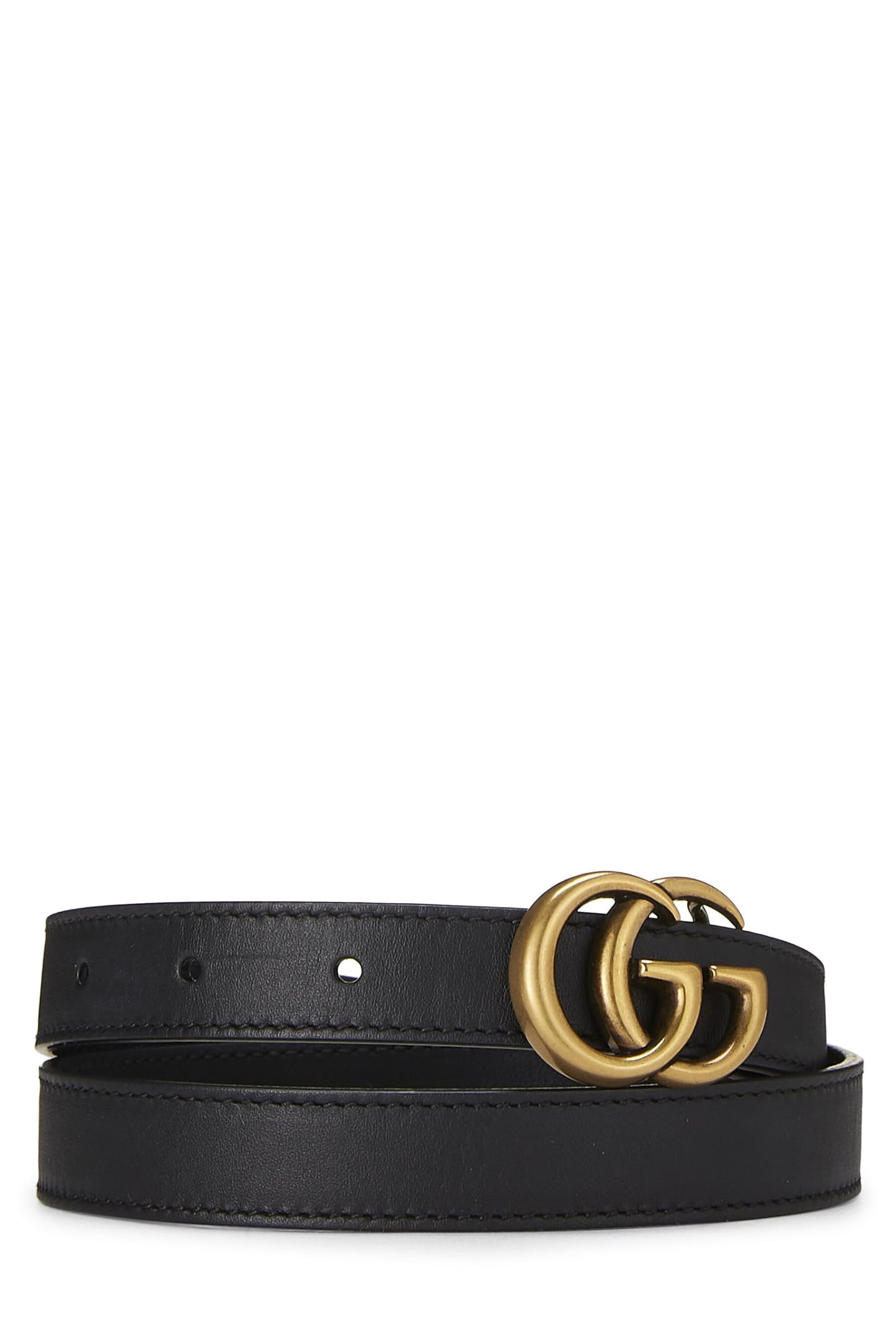 Gucci, Ceinture en cuir Gucci Signature noire d'occasion 85, noire