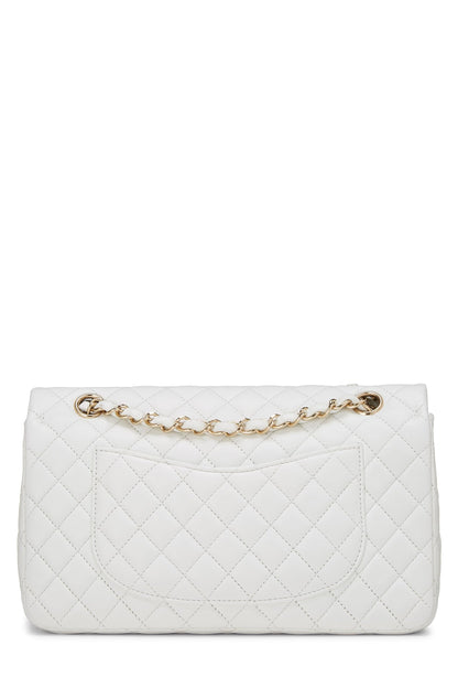 Chanel, Sac à rabat Valentine en cuir d'agneau matelassé blanc d'occasion, taille moyenne, blanc