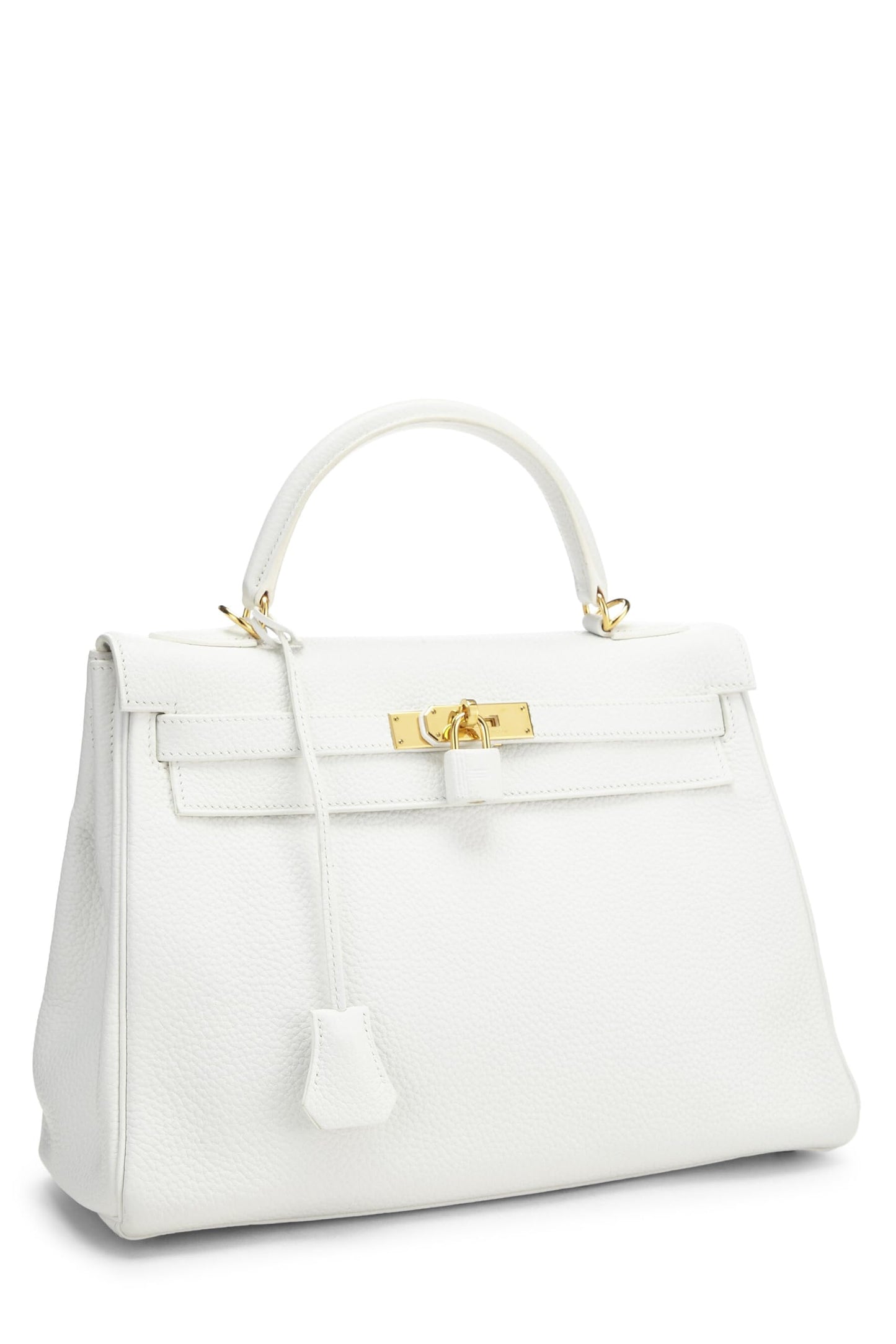 Hermès, Pre-Loved White Clemence Kelly Retourne 32, White