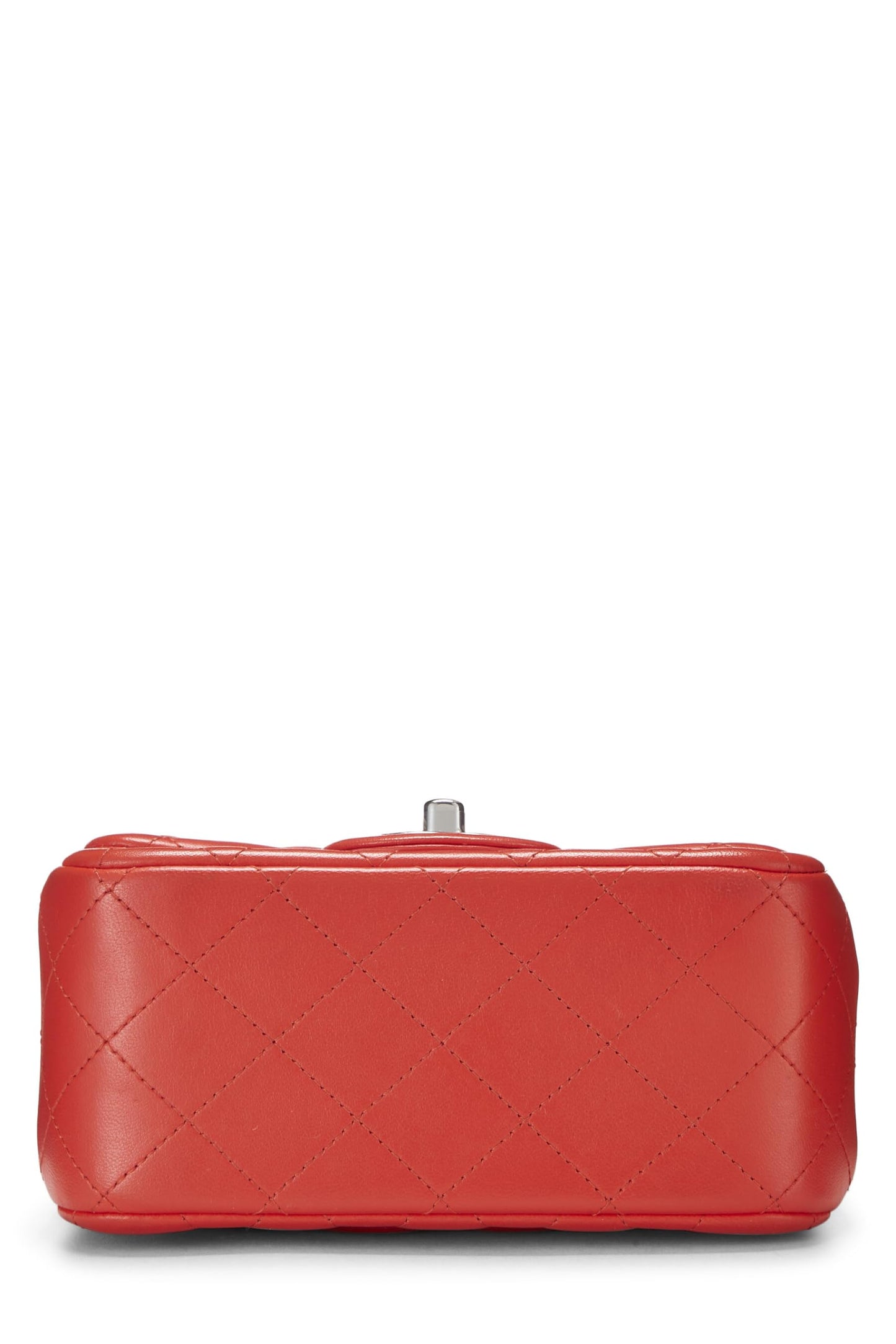 Chanel, Pre-Loved Red Quilted Lambskin Classic Square Flap Mini, Red