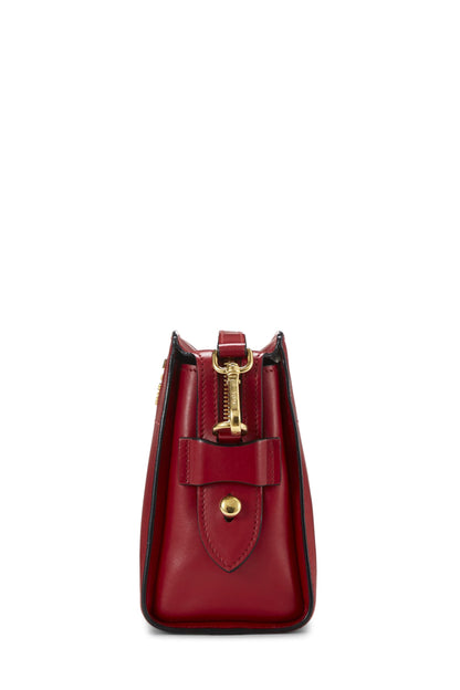 Prada, Pre-Loved Red Saffiano Esplanade Crossbody, Red