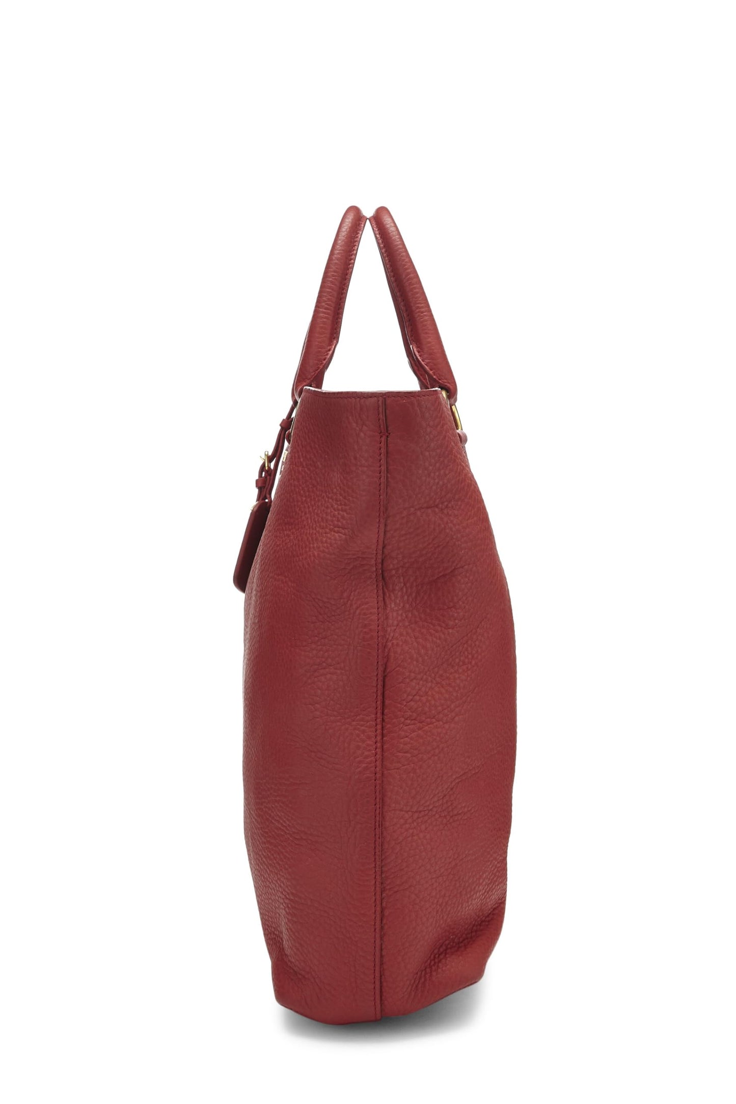 Prada, sac cabas convertible Vitello Daino Red d'occasion de taille moyenne, rouge