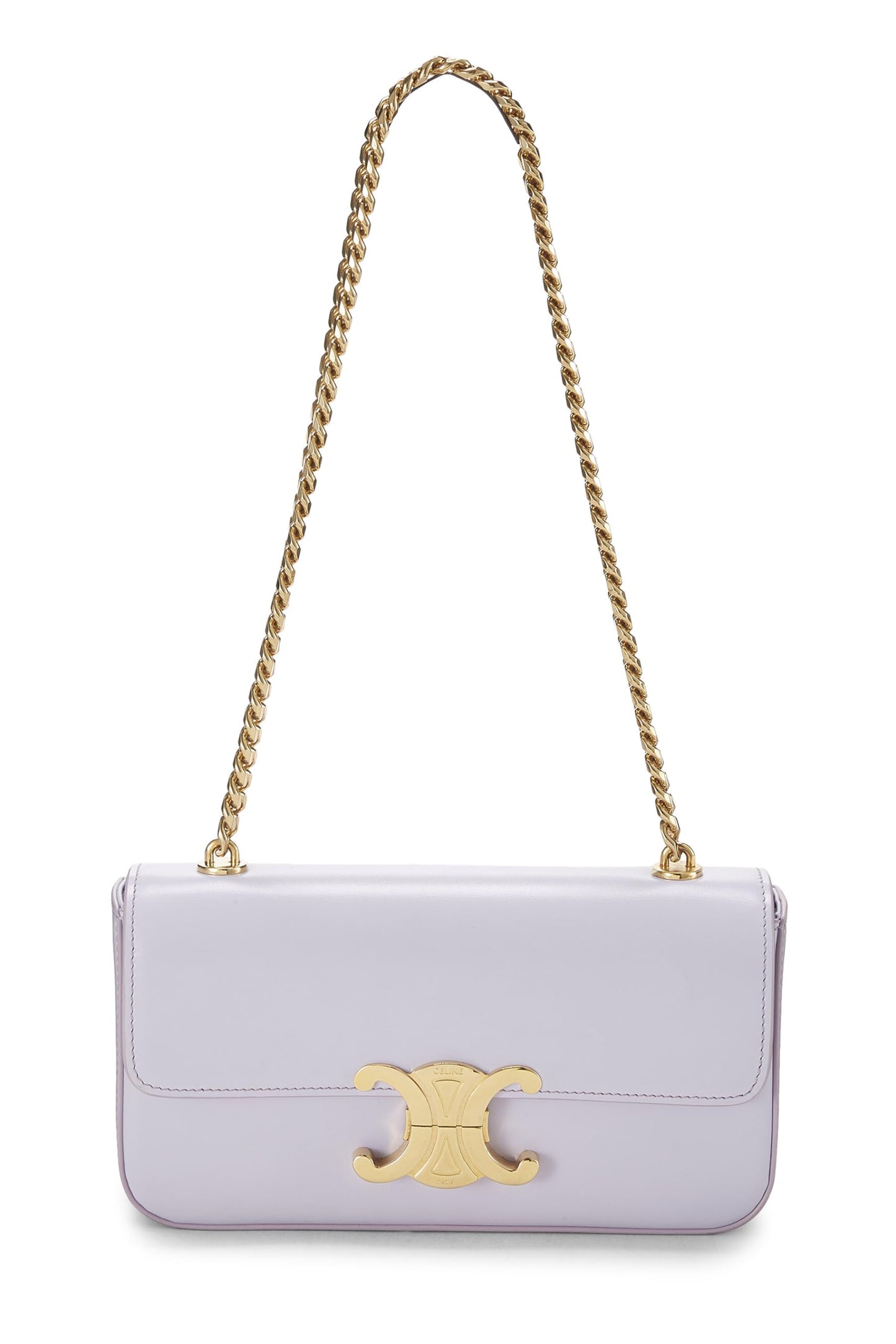 Céline, Pre-Loved Purple Calfskin Claude Chain Shoulder Bag, Purple