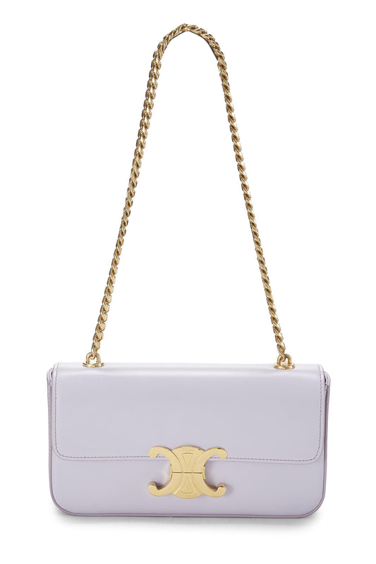 Céline, Pre-Loved Purple Calfskin Claude Chain Shoulder Bag, Purple