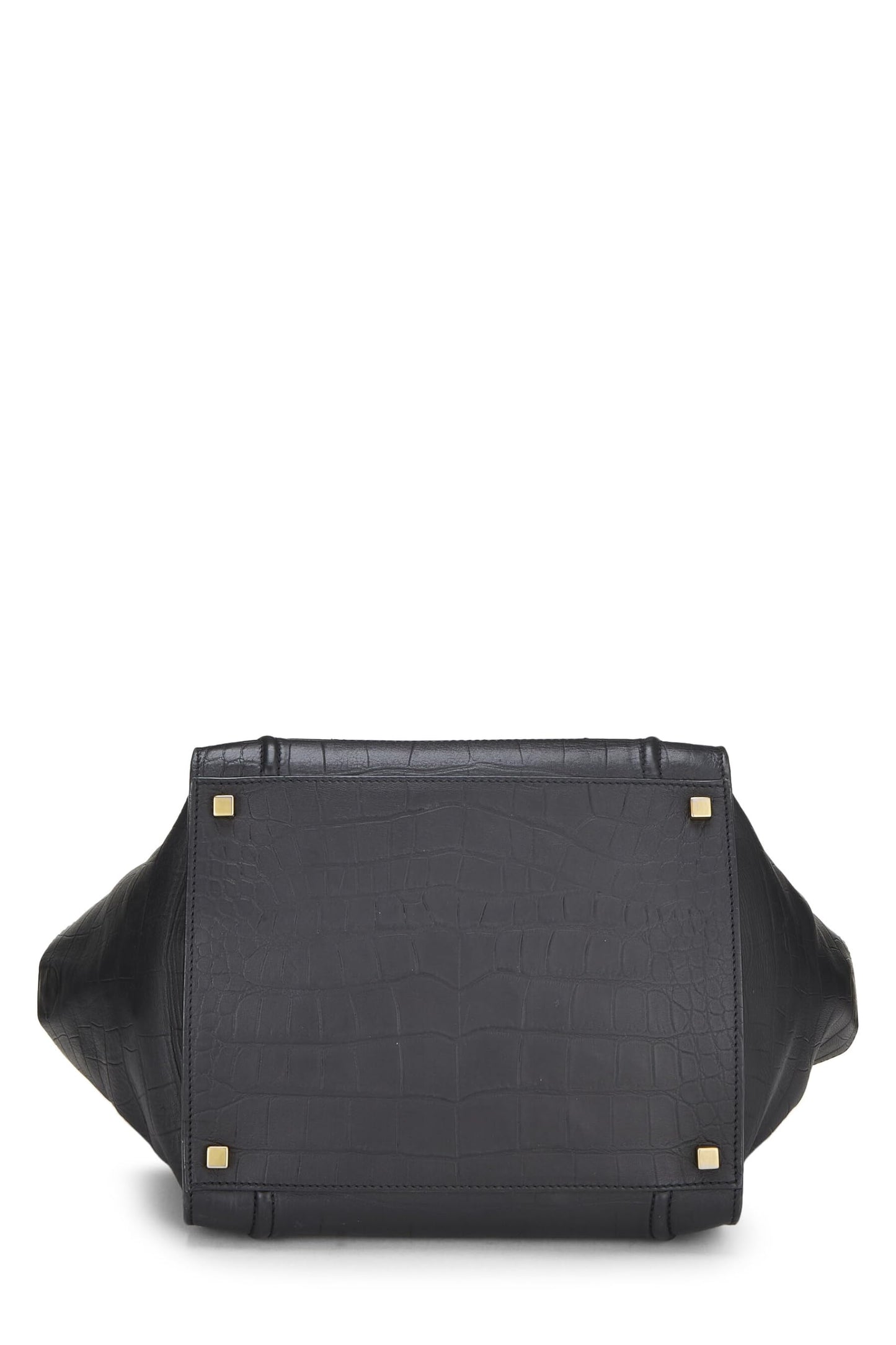 Céline, Phantom de cocodrilo en relieve negro Pre-Loved, tamaño mediano, Negro