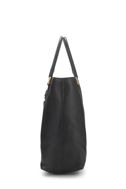 Prada, sac cabas convertible Vitello Daino Phenix d'occasion, noir