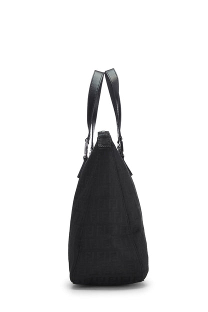 Fendi, Bolso tote pequeño de lona con forma de calabacín negro Pre-Loved, Negro