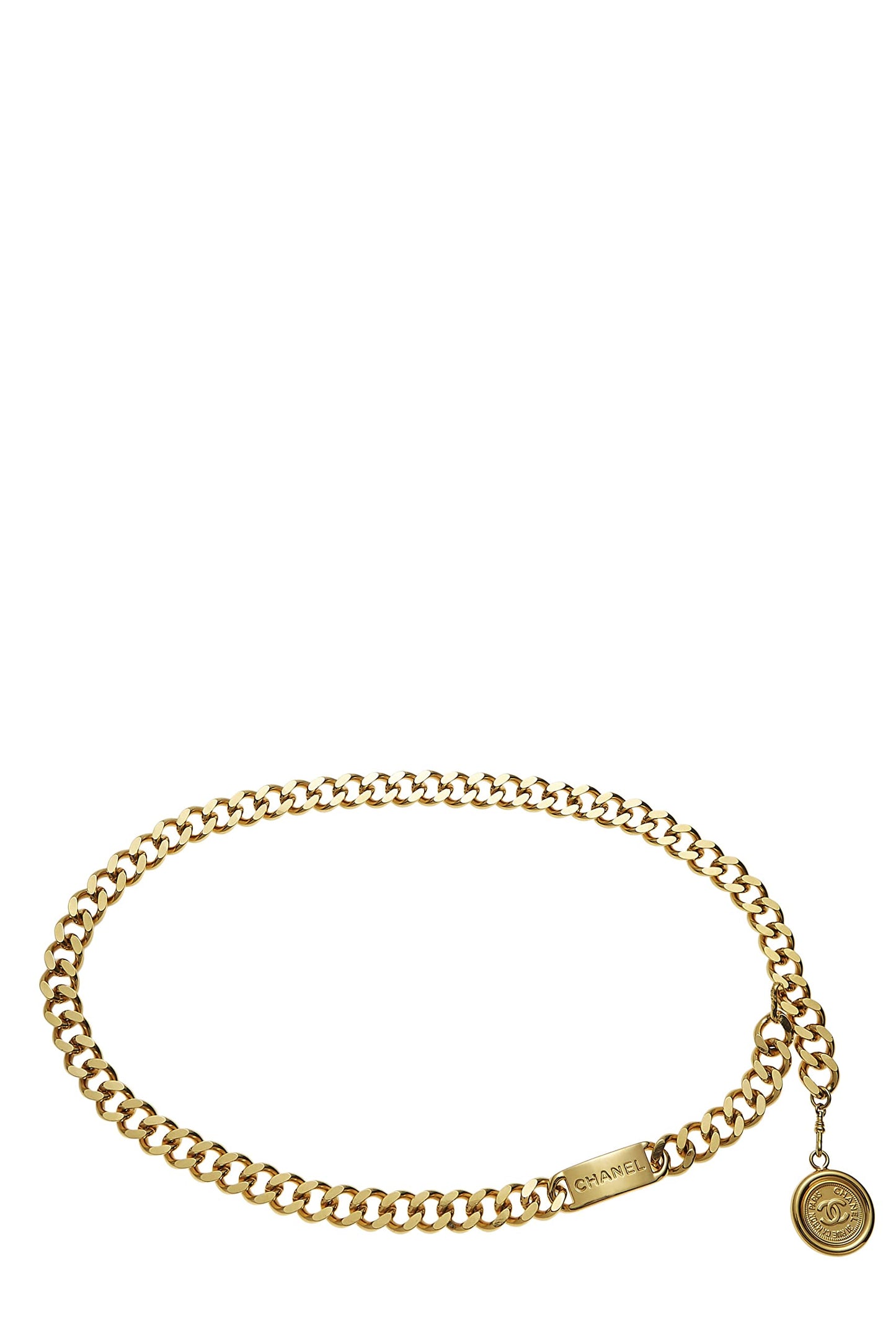 Chanel, Pre-Loved Gold 'CC' Medallion Chain Belt, Gold