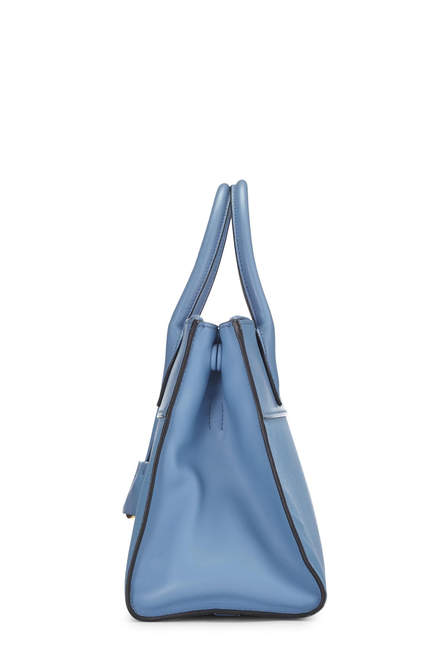 Prada, sac Paradigme en cuir Saffiano bleu d'occasion, petit modèle, bleu