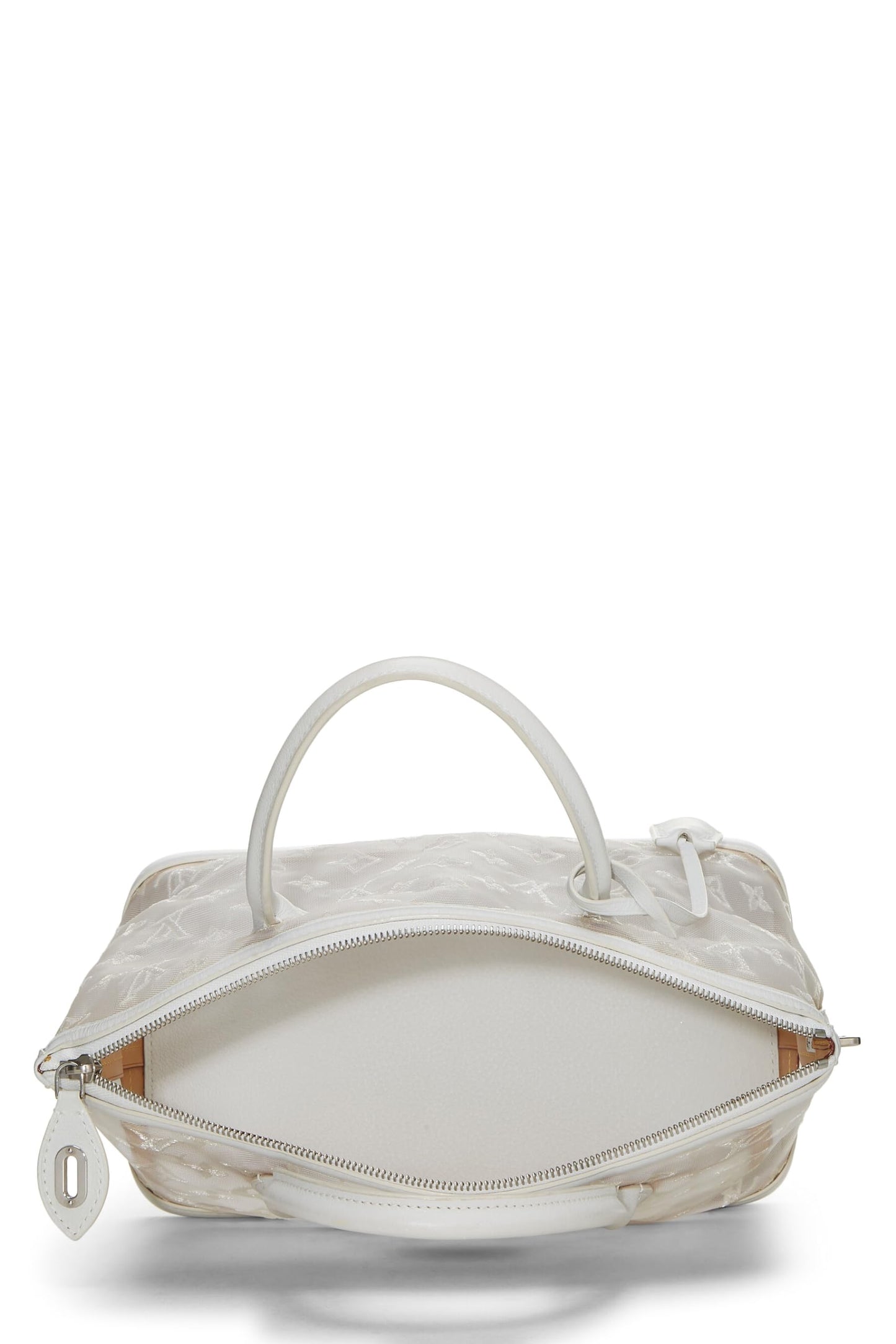 Louis Vuitton, Lockit transparente de malla con monograma blanco Pre-Loved, Blanco