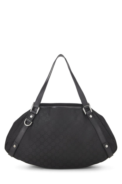 Gucci, sac fourre-tout Abbey en nylon noir GG d'origine d'occasion, noir