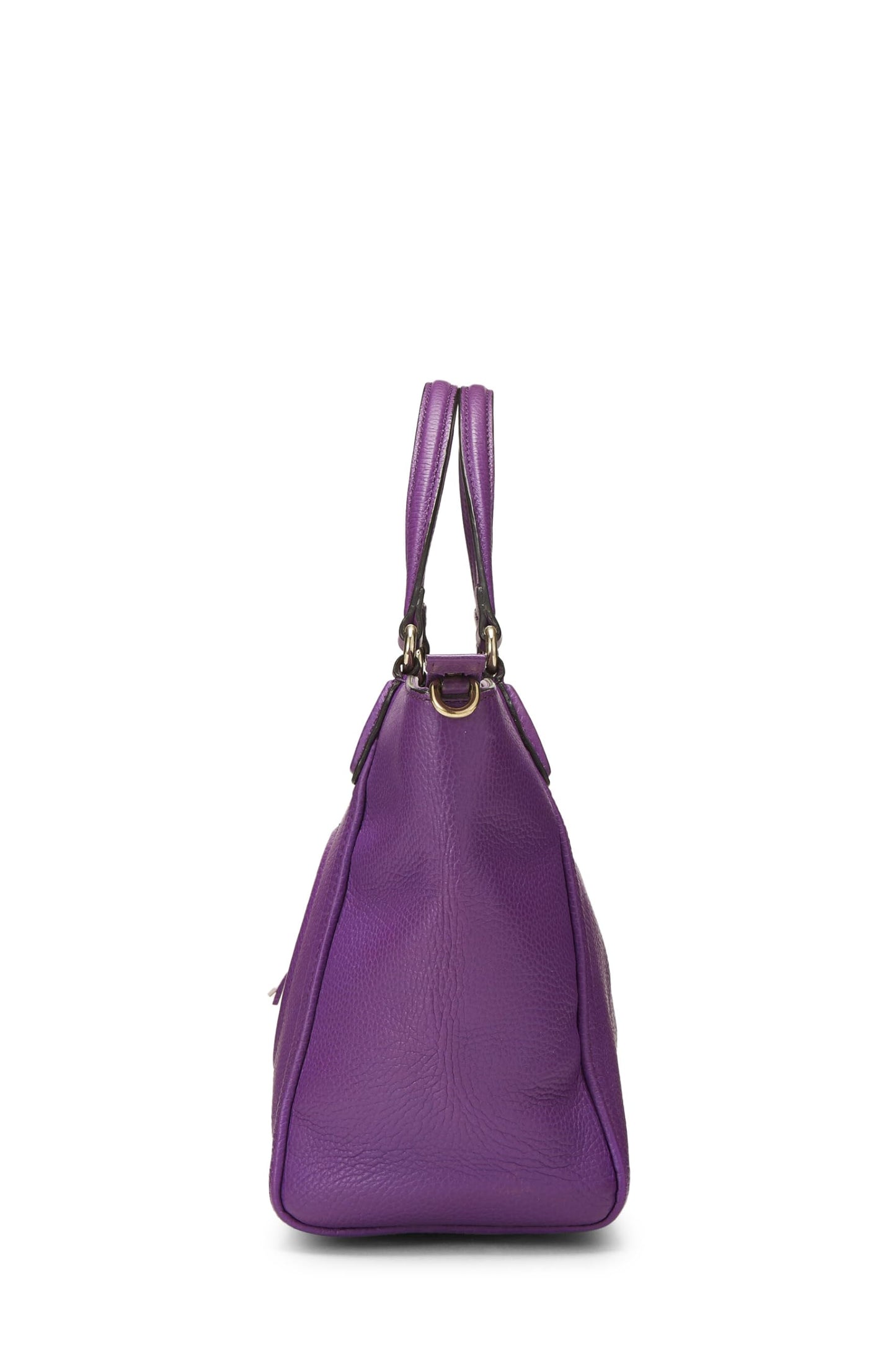 Gucci, Pre-Loved Purple Grained Leather Soho Top Handle Bag, Purple