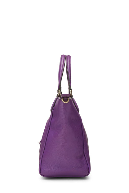 Gucci, Bolso Soho con asa superior de cuero granulado morado Pre-Loved, Púrpura