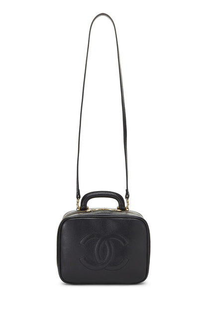 Chanel, Tocador para lonchera de caviar negro Pre-Loved, Negro