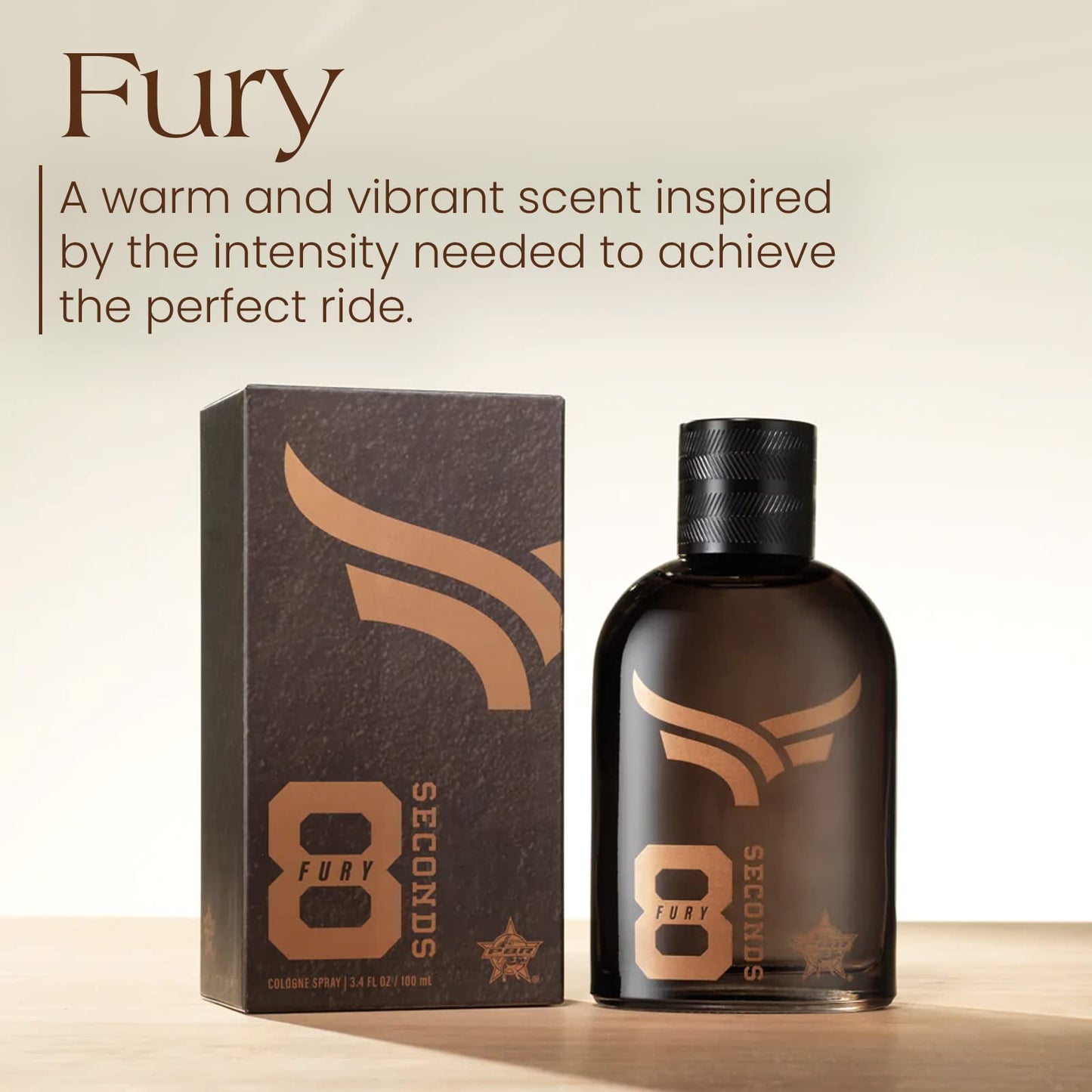 Colonia para hombre Tru Western PBR 8 Seconds Fury, 3,4 fl oz (100 ml): cálida, intensa y vibrante