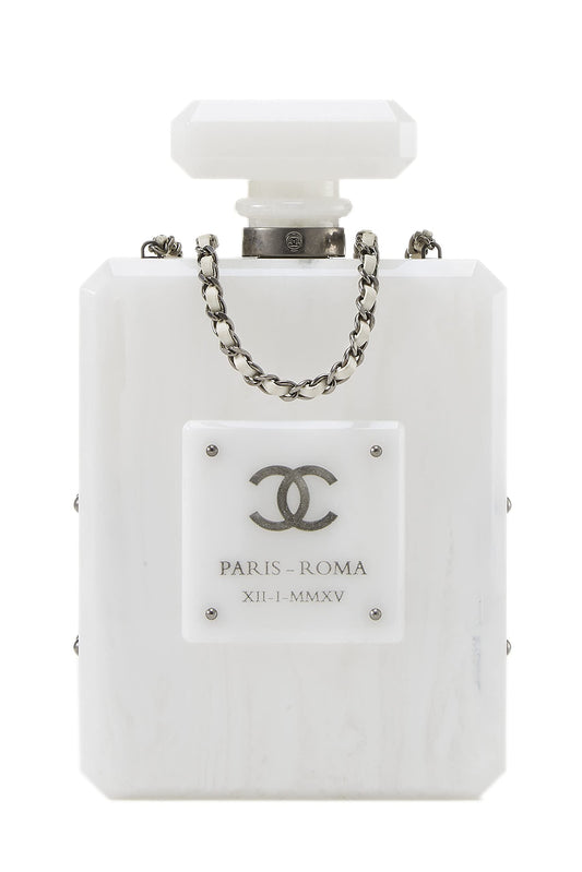 Chanel, Pre-Loved White Acrylic Perfume Minaudière, White