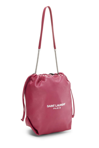 Yves Saint Laurent, sac seau Teddy en cuir rose d'occasion, rose