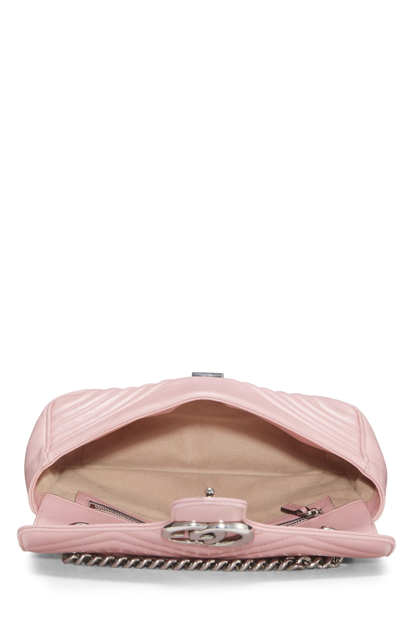 Gucci, Pre-Loved Pink Matelassé Leather Marmont Shoulder Bag, Pink