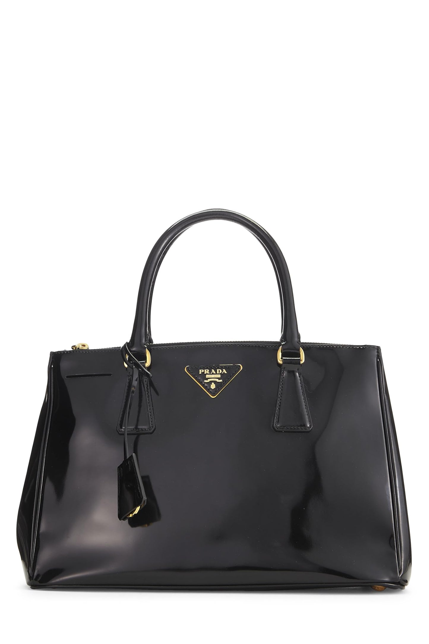 Prada, Pre-Loved Black Patent Leather Executive Tote Small, Black